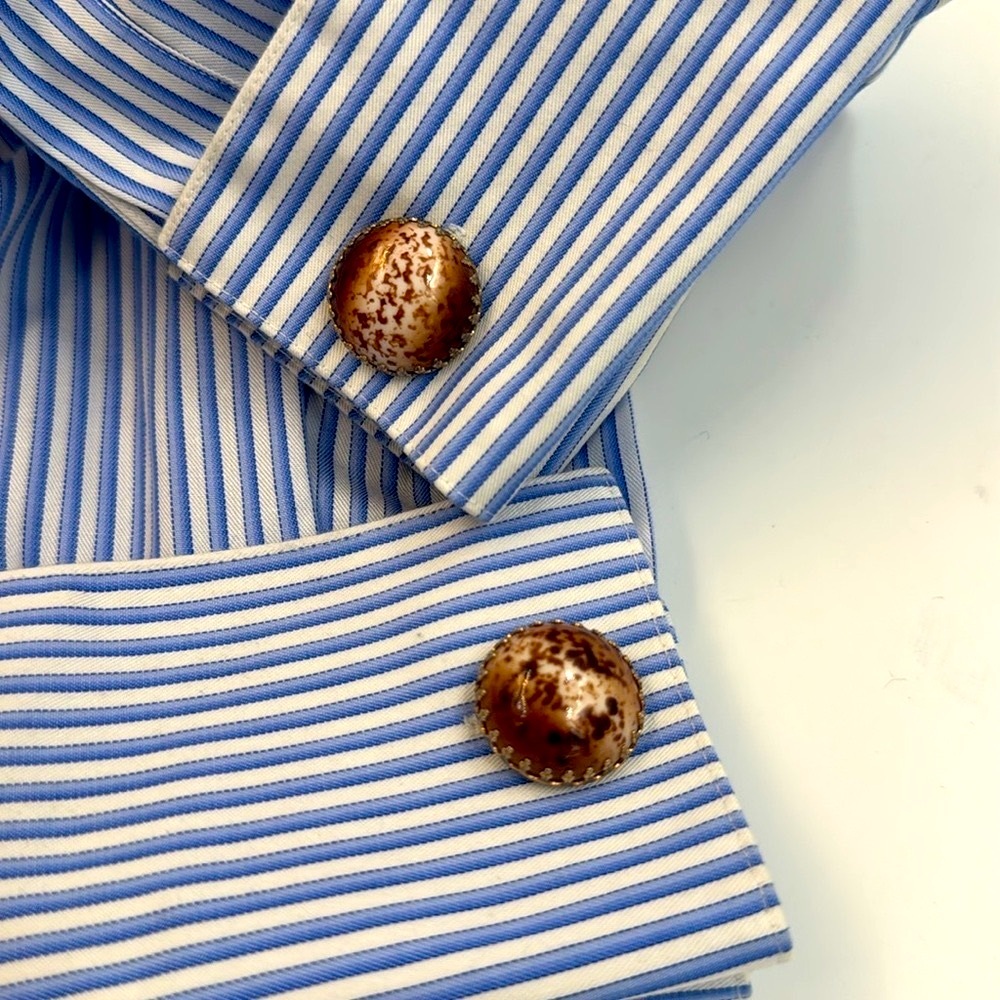 Vintage Shell Cufflinks – Mid Century Men’s Jewelry (Pat. Pending)